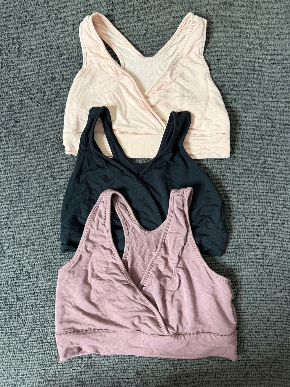 Kindred Bravely Davy Piper Nursing Sleep Bras Crossover Set of 3 size L